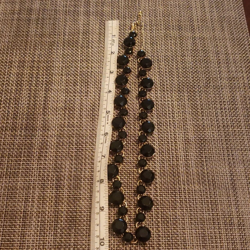 Gold & Black Stones Collar Necklace